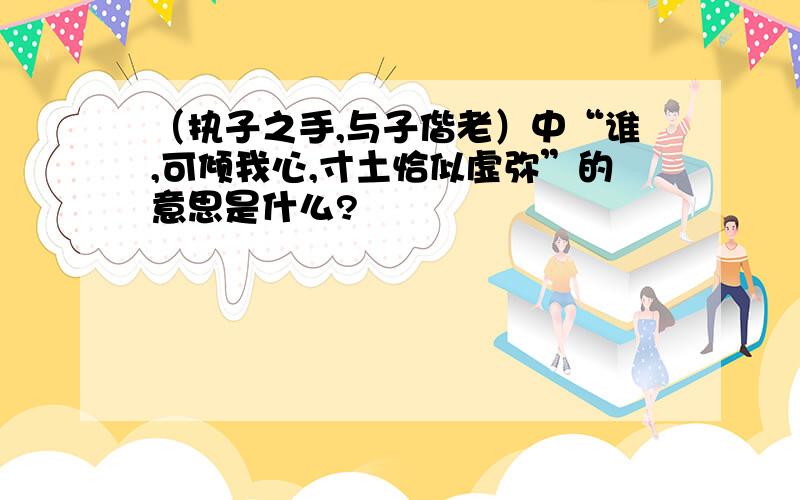 （执子之手,与子偕老）中“谁,可倾我心,寸土恰似虚弥”的意思是什么?