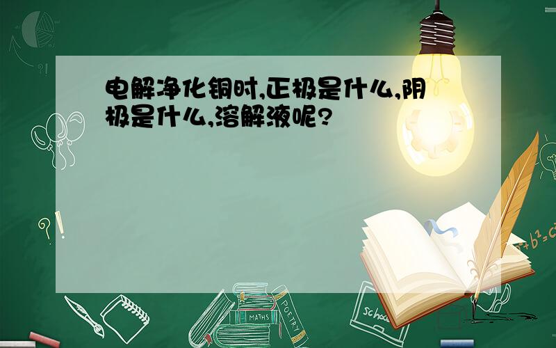 电解净化铜时,正极是什么,阴极是什么,溶解液呢?