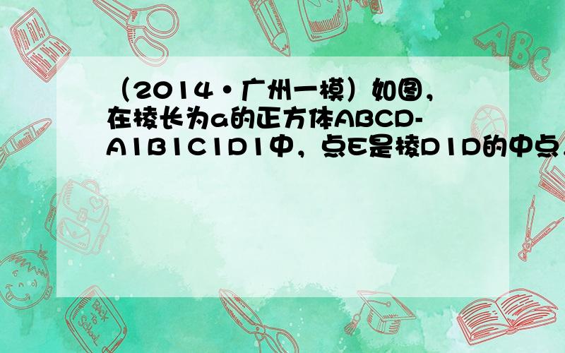 （2014•广州一模）如图，在棱长为a的正方体ABCD-A1B1C1D1中，点E是棱D1D的中点，点F在棱B1B上，且满