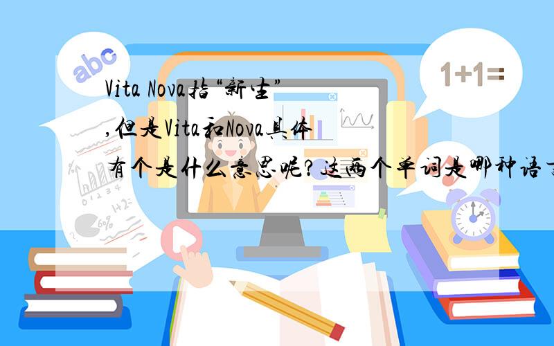 Vita Nova指“新生”,但是Vita和Nova具体有个是什么意思呢?这两个单词是哪种语言的单词呢?