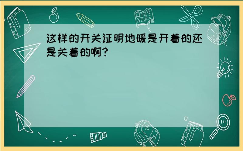 这样的开关证明地暖是开着的还是关着的啊?