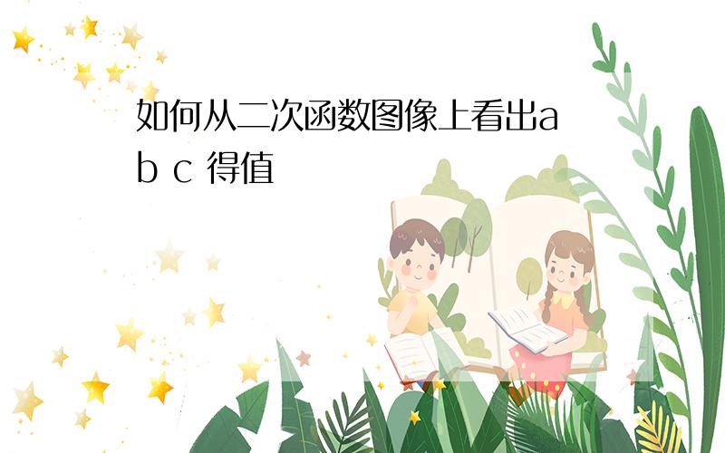 如何从二次函数图像上看出a b c 得值