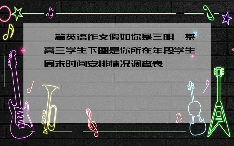 一篇英语作文假如你是三明,某高三学生下图是你所在年段学生周末时间安排情况调查表