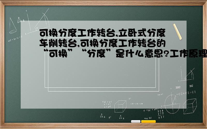 可换分度工作转台,立卧式分度车削转台,可换分度工作转台的“可换”“分度”是什么意思?工作原理是什么?