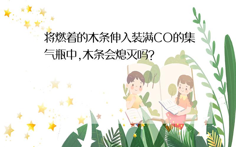 将燃着的木条伸入装满CO的集气瓶中,木条会熄灭吗?