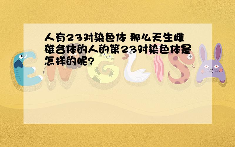 人有23对染色体 那么天生雌雄合体的人的第23对染色体是怎样的呢?