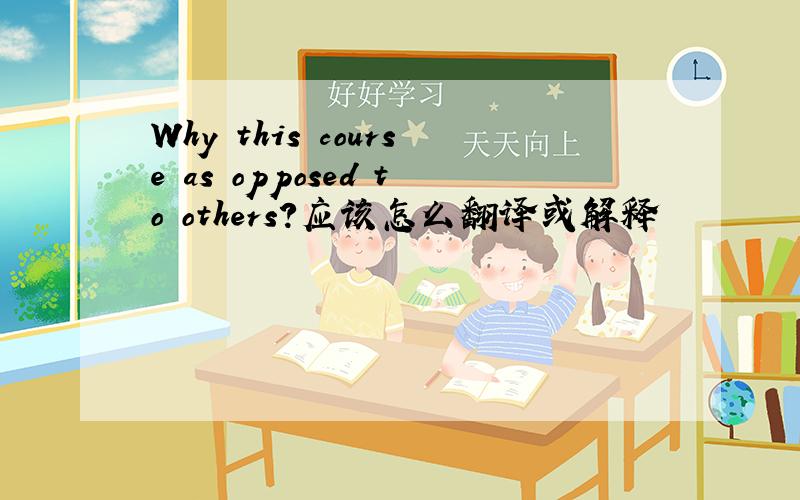 Why this course as opposed to others?应该怎么翻译或解释