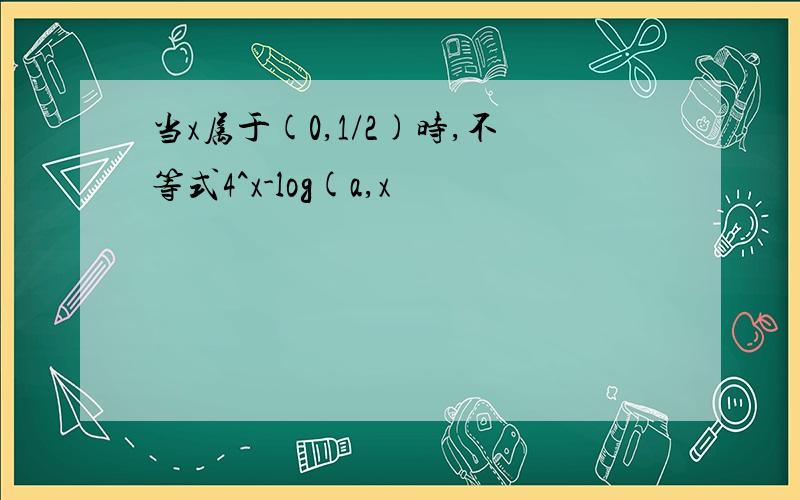 当x属于(0,1/2)时,不等式4^x-log(a,x