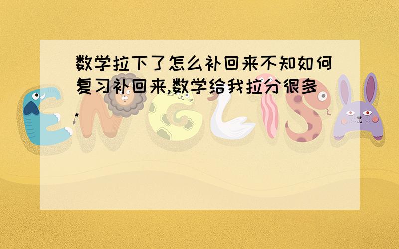 数学拉下了怎么补回来不知如何复习补回来,数学给我拉分很多.