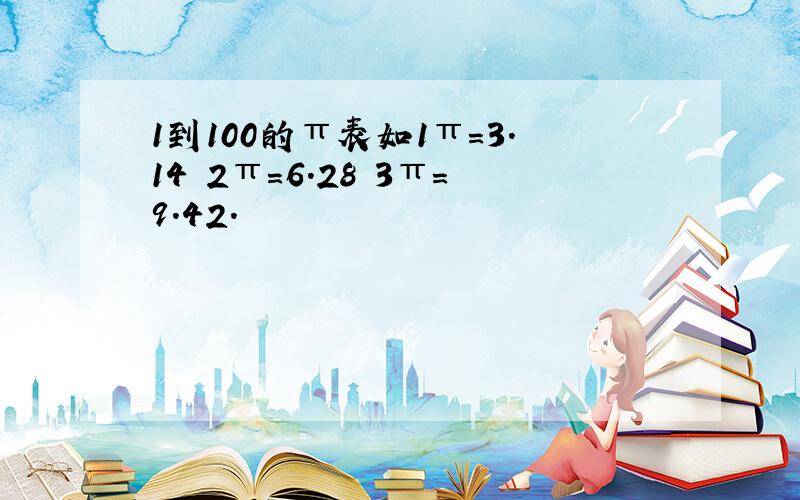 1到100的π表如1π=3.14 2π=6.28 3π=9.42.