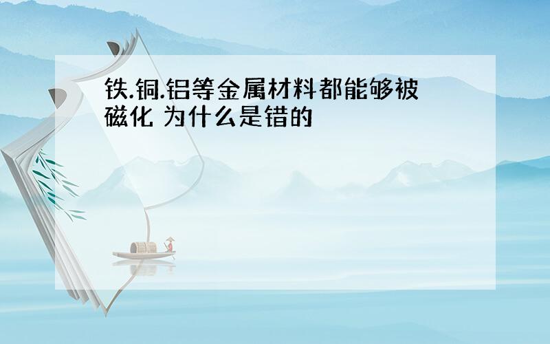 铁.铜.铝等金属材料都能够被磁化 为什么是错的