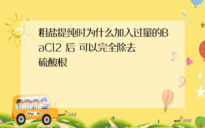 粗盐提纯时为什么加入过量的BaCl2 后 可以完全除去 硫酸根