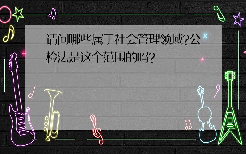 请问哪些属于社会管理领域?公检法是这个范围的吗?