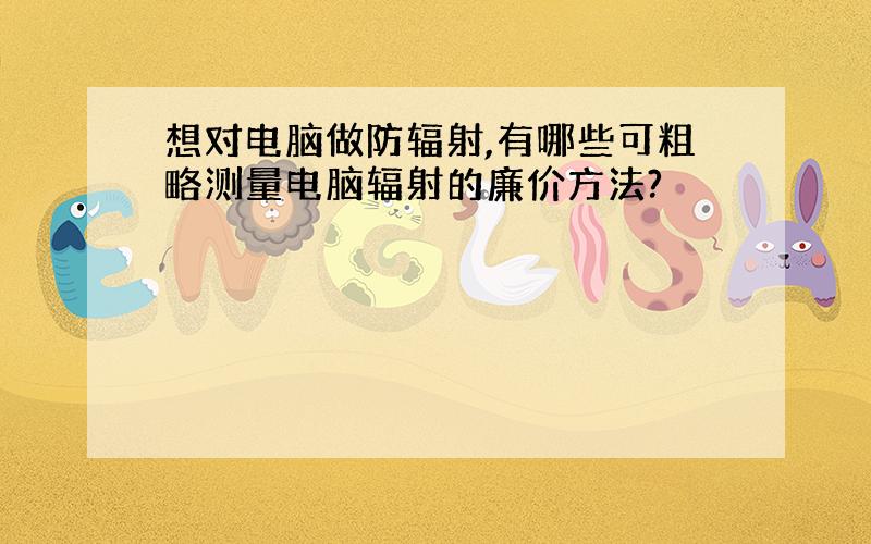 想对电脑做防辐射,有哪些可粗略测量电脑辐射的廉价方法?