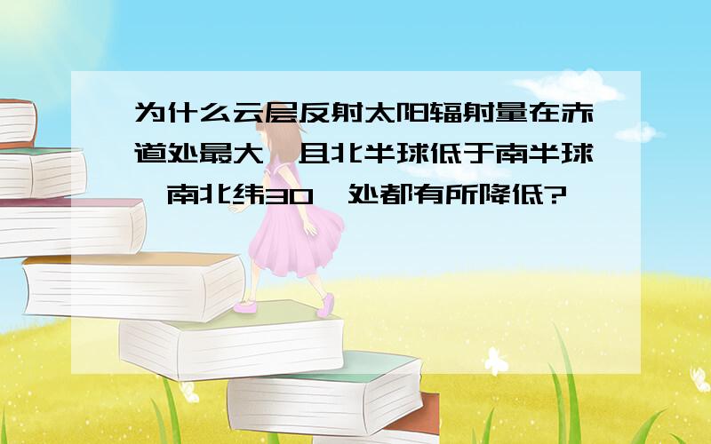 为什么云层反射太阳辐射量在赤道处最大,且北半球低于南半球,南北纬30°处都有所降低?