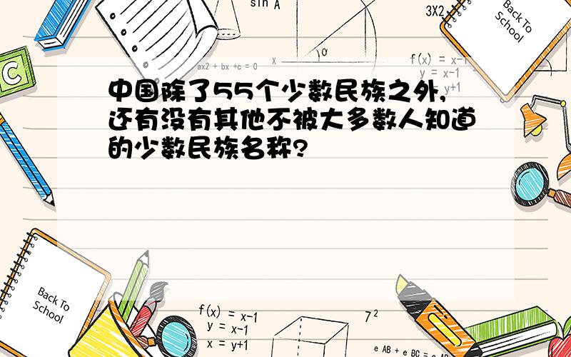 中国除了55个少数民族之外,还有没有其他不被大多数人知道的少数民族名称?