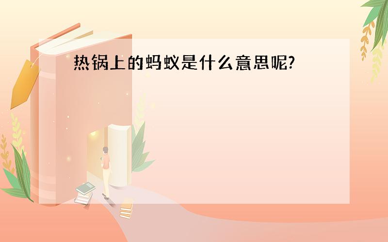 热锅上的蚂蚁是什么意思呢?