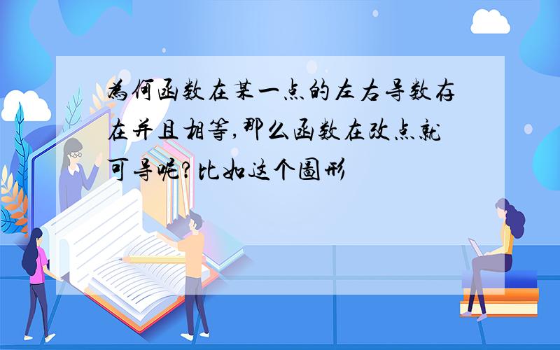 为何函数在某一点的左右导数存在并且相等,那么函数在改点就可导呢?比如这个图形