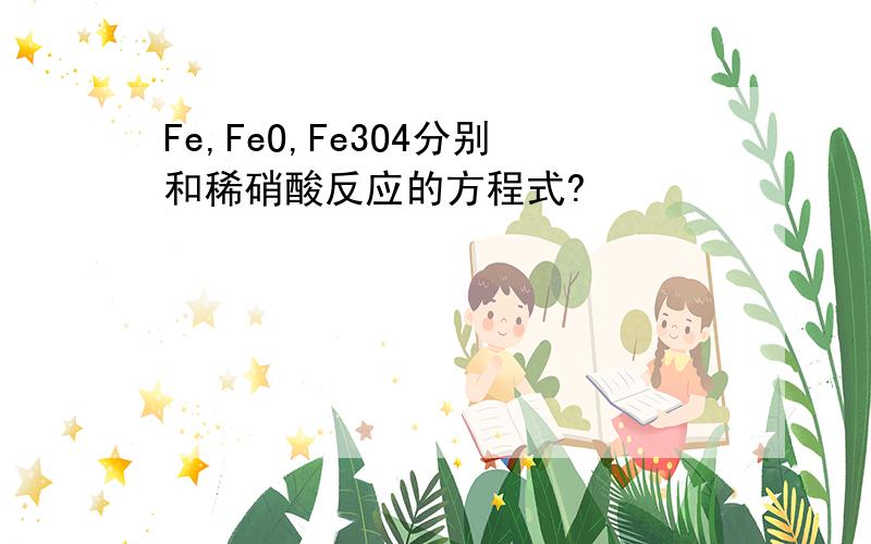 Fe,FeO,Fe3O4分别和稀硝酸反应的方程式?