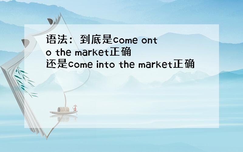 语法：到底是come onto the market正确还是come into the market正确