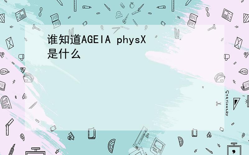 谁知道AGEIA physX是什么