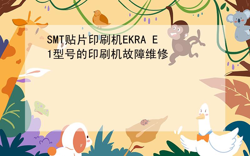 SMT贴片印刷机EKRA E1型号的印刷机故障维修