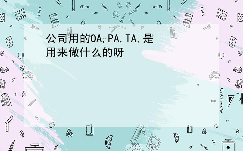 公司用的OA,PA,TA,是用来做什么的呀