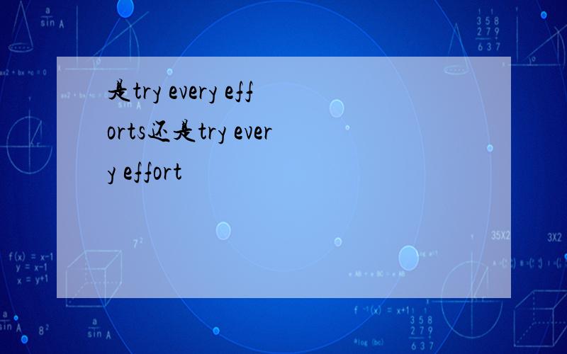 是try every efforts还是try every effort