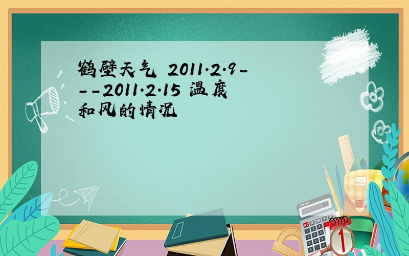 鹤壁天气 2011.2.9---2011.2.15 温度和风的情况