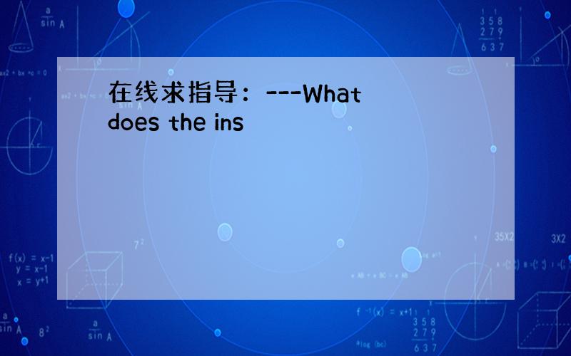 在线求指导：---What does the ins