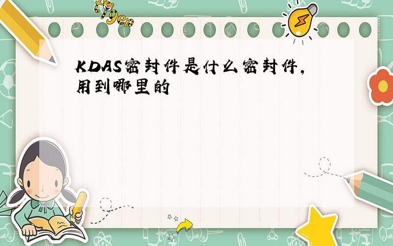 KDAS密封件是什么密封件,用到哪里的