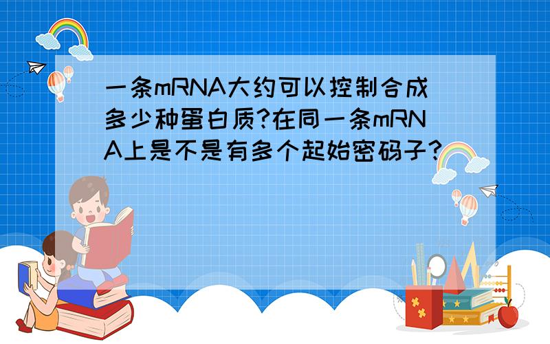 一条mRNA大约可以控制合成多少种蛋白质?在同一条mRNA上是不是有多个起始密码子?