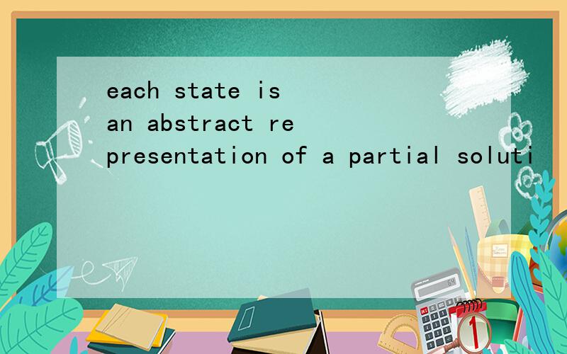 each state is an abstract representation of a partial soluti