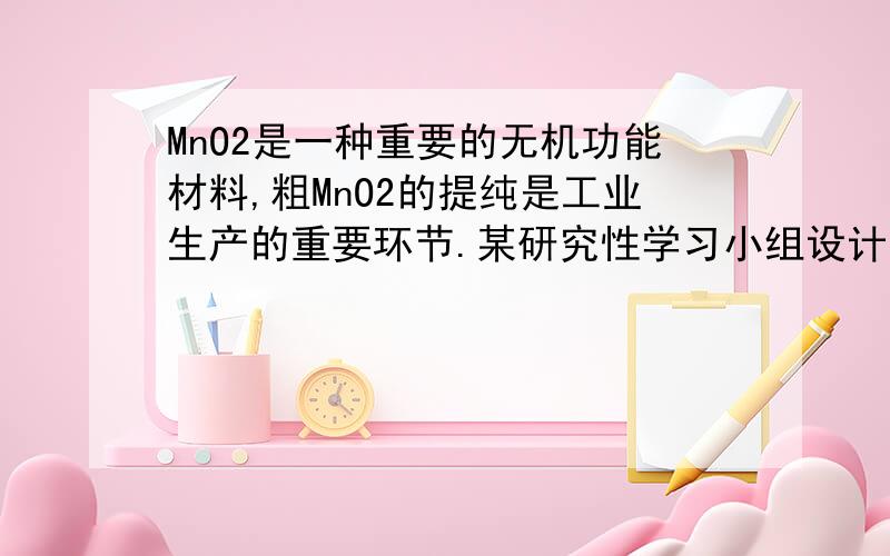 MnO2是一种重要的无机功能材料,粗MnO2的提纯是工业生产的重要环节.某研究性学习小组设计了将粗MnO2（含有较多的M