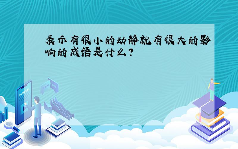 表示有很小的动静就有很大的影响的成语是什么?