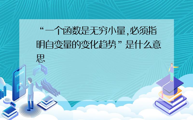 “一个函数是无穷小量,必须指明自变量的变化趋势”是什么意思