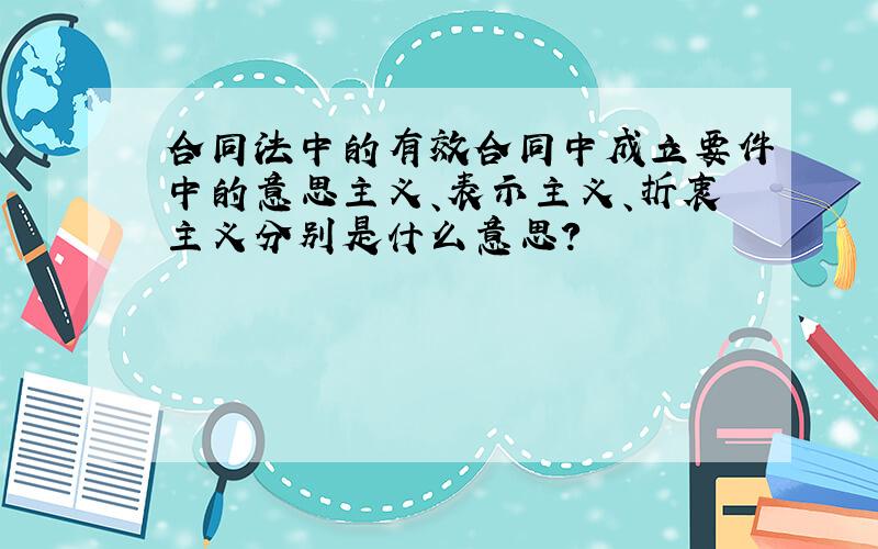 合同法中的有效合同中成立要件中的意思主义、表示主义、折衷主义分别是什么意思?