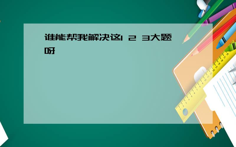 谁能帮我解决这1 2 3大题呀