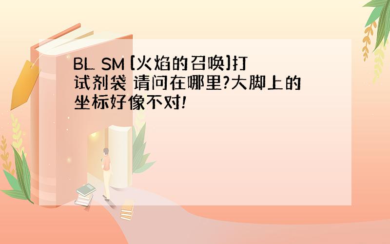 BL SM [火焰的召唤]打试剂袋 请问在哪里?大脚上的坐标好像不对!