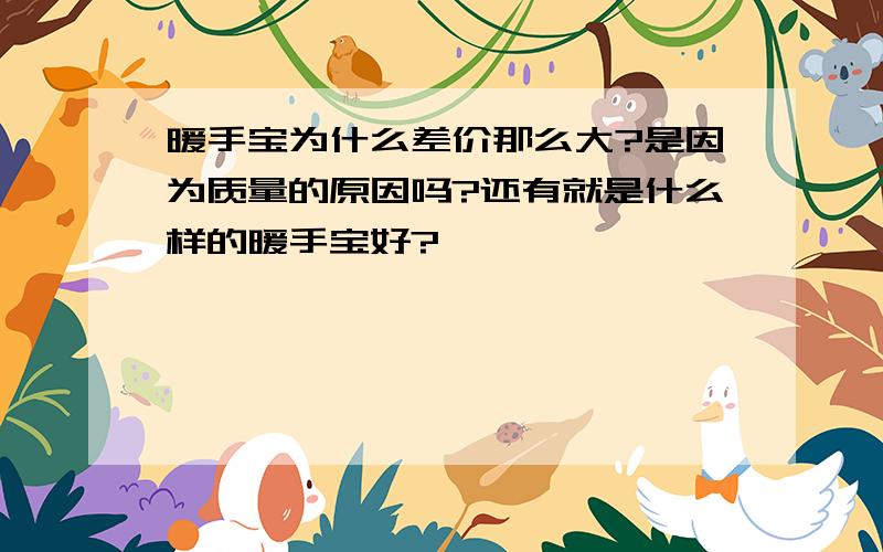 暖手宝为什么差价那么大?是因为质量的原因吗?还有就是什么样的暖手宝好?