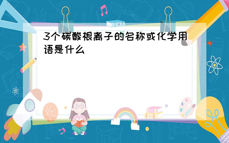 3个碳酸根离子的名称或化学用语是什么