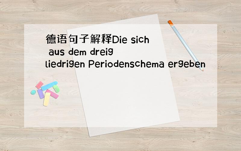 德语句子解释Die sich aus dem dreigliedrigen Periodenschema ergeben