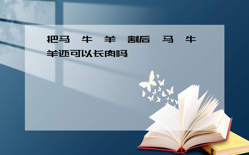 把马、牛、羊阉割后,马、牛、羊还可以长肉吗﹖