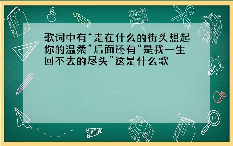 歌词中有“走在什么的街头想起你的温柔”后面还有“是我一生回不去的尽头”这是什么歌