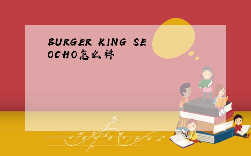 BURGER KING SEOCHO怎么样