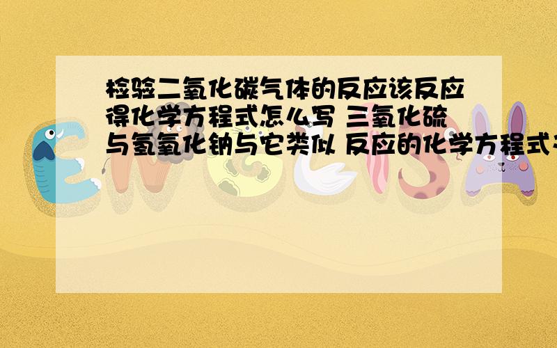 检验二氧化碳气体的反应该反应得化学方程式怎么写 三氧化硫与氢氧化钠与它类似 反应的化学方程式又是什么