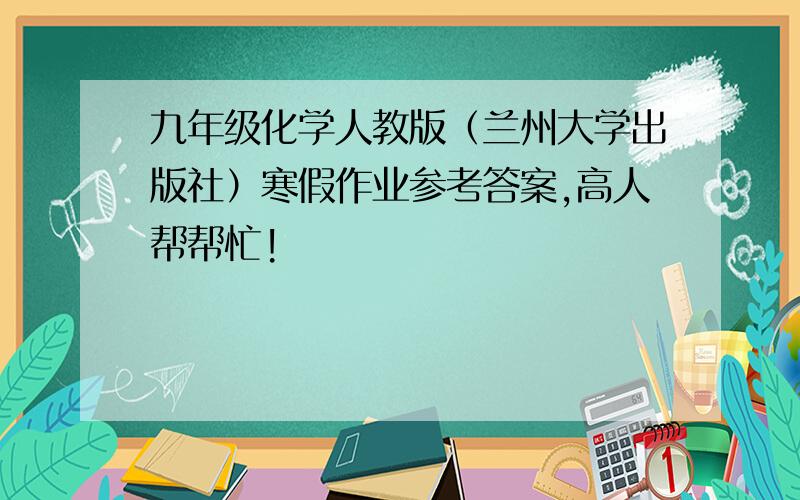 九年级化学人教版（兰州大学出版社）寒假作业参考答案,高人帮帮忙!