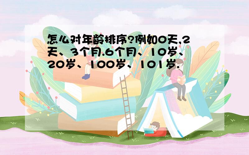 怎么对年龄排序?例如0天,2天、3个月.6个月、10岁、20岁、100岁、101岁.