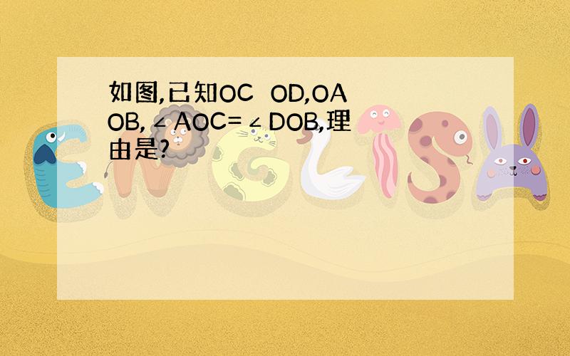 如图,已知OC⊥OD,OA⊥OB,∠AOC=∠DOB,理由是?