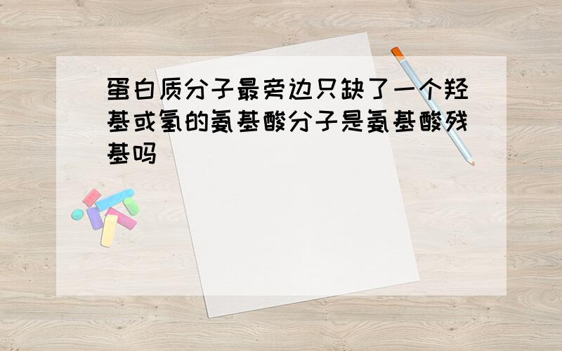 蛋白质分子最旁边只缺了一个羟基或氢的氨基酸分子是氨基酸残基吗